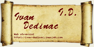 Ivan Dedinac vizit kartica